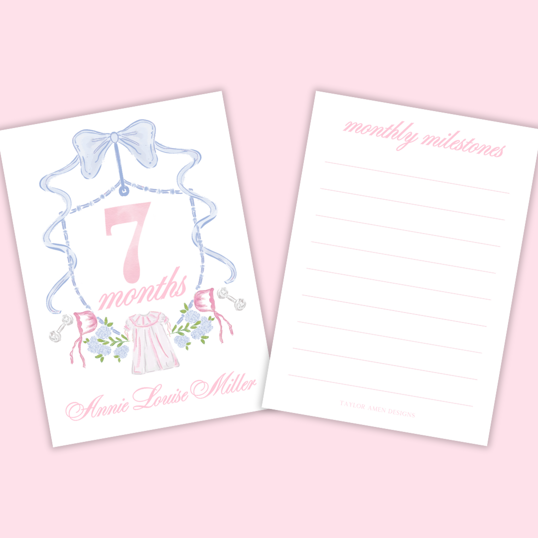 Classic Custom Milestone Cards-Girl