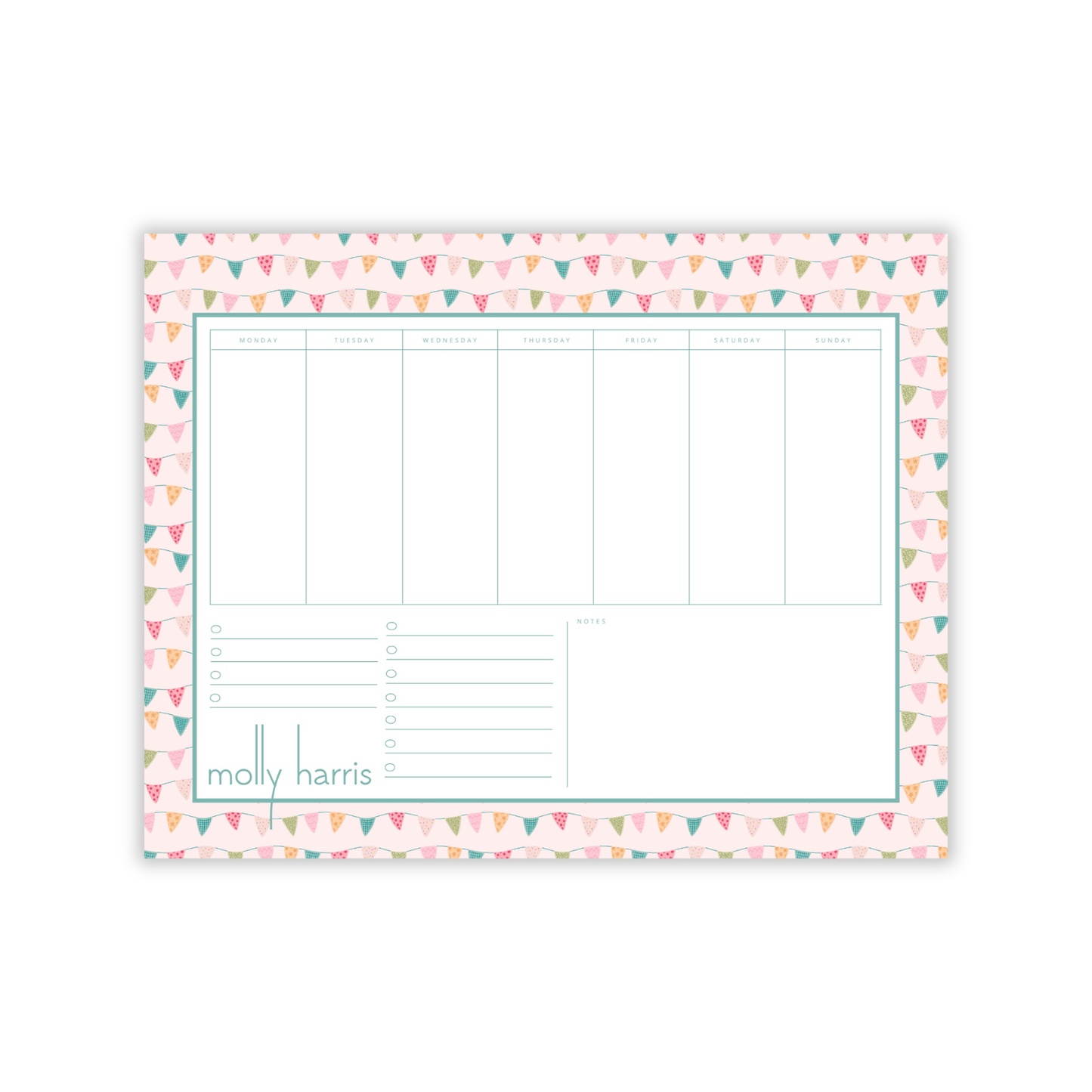 Party Pennants Summer in Color Weekly to-do Jumbo Notepad
