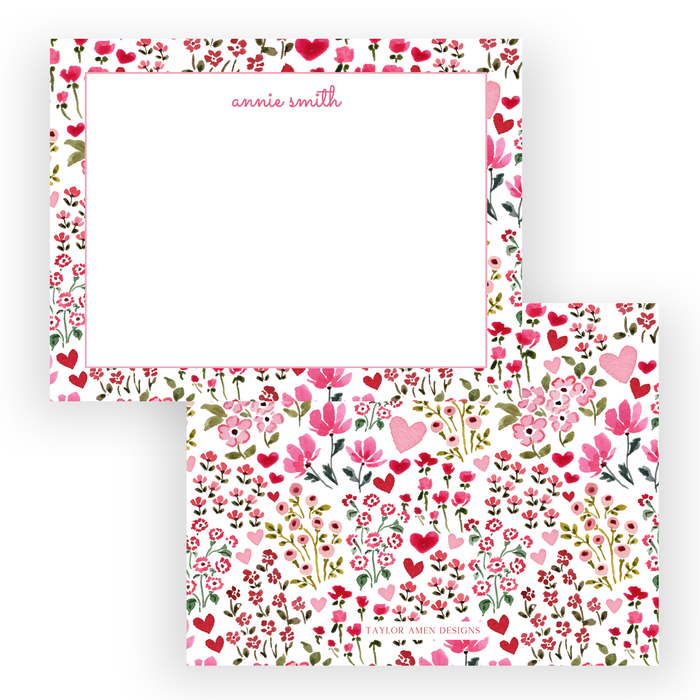 Ditsy Floral Valentine Stationery