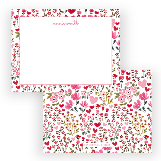 Ditsy Floral Valentine Stationery