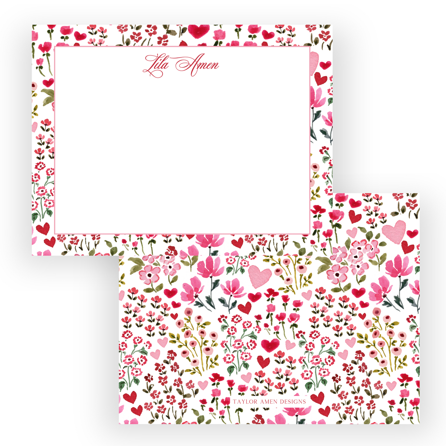 Ditsy Floral Valentine Stationery