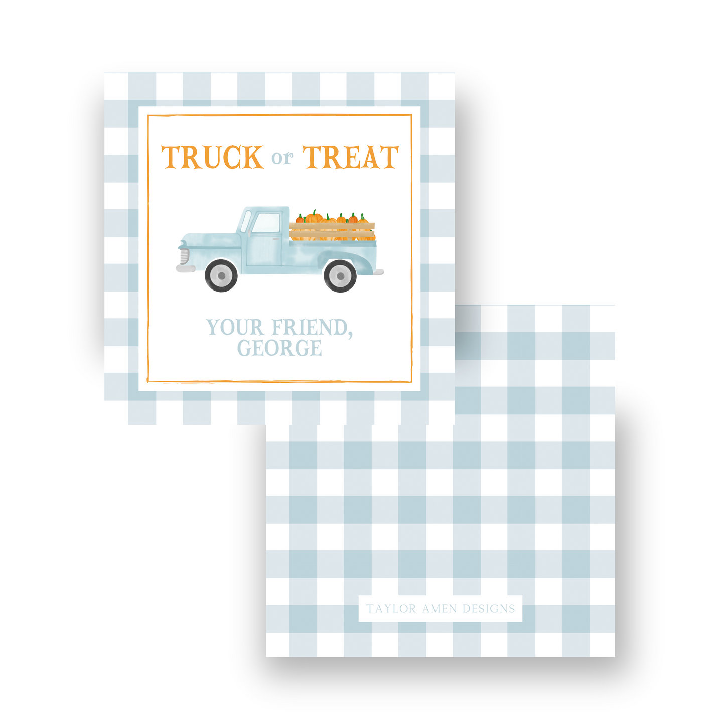 Truck or Treat Halloween Tag