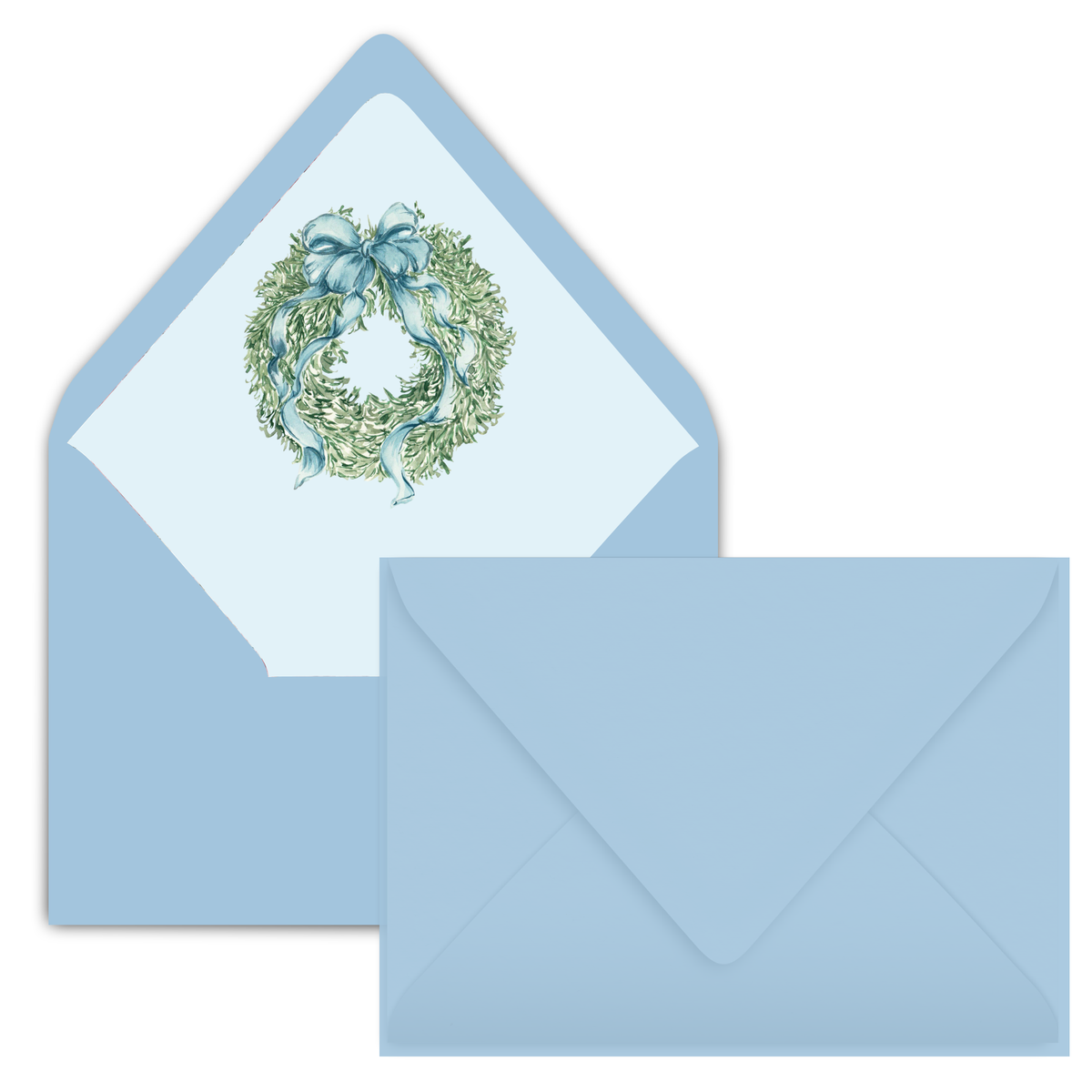 Christmas Blues and Blooms Holiday Card