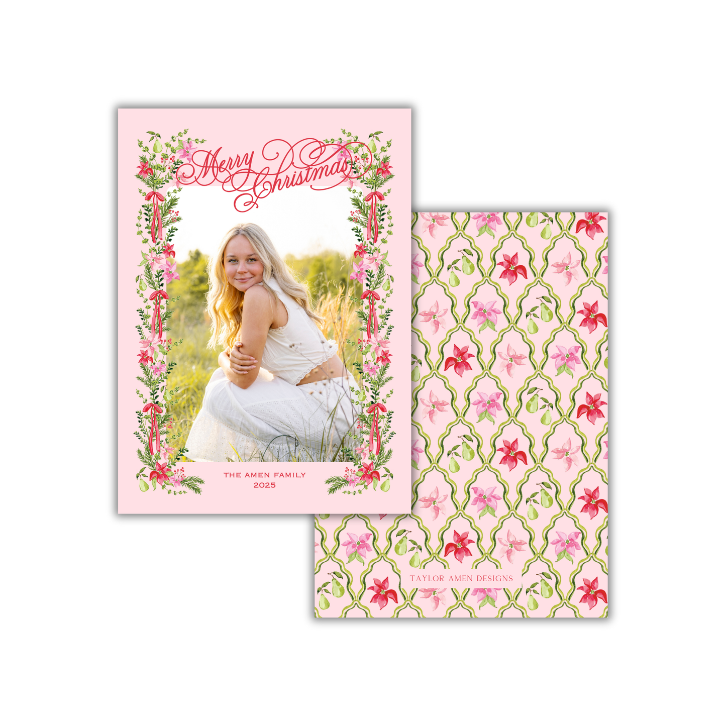 Pretty in Poinsettias Christmas Card