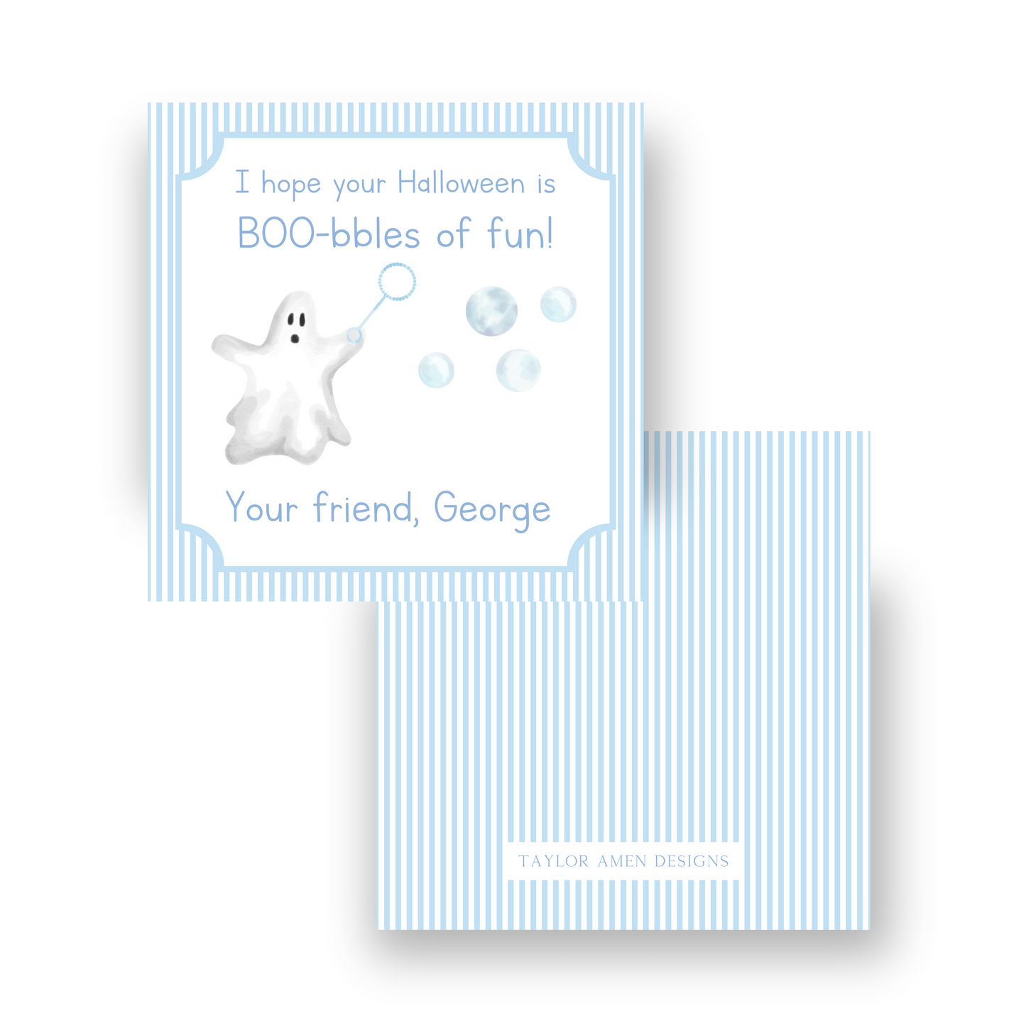 Bubbles Halloween Tag (Blue)