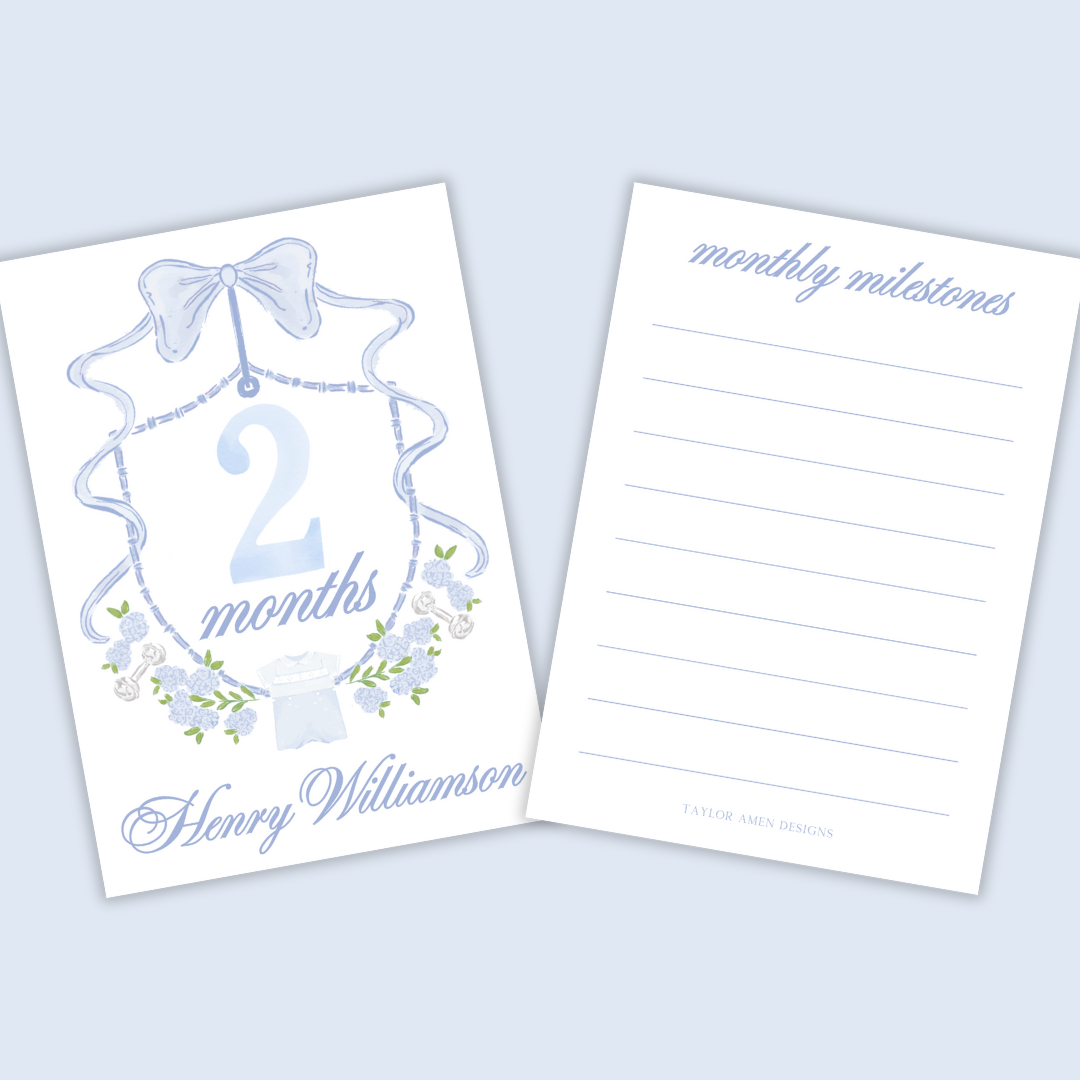 Classic Custom Milestone Cards-Boy