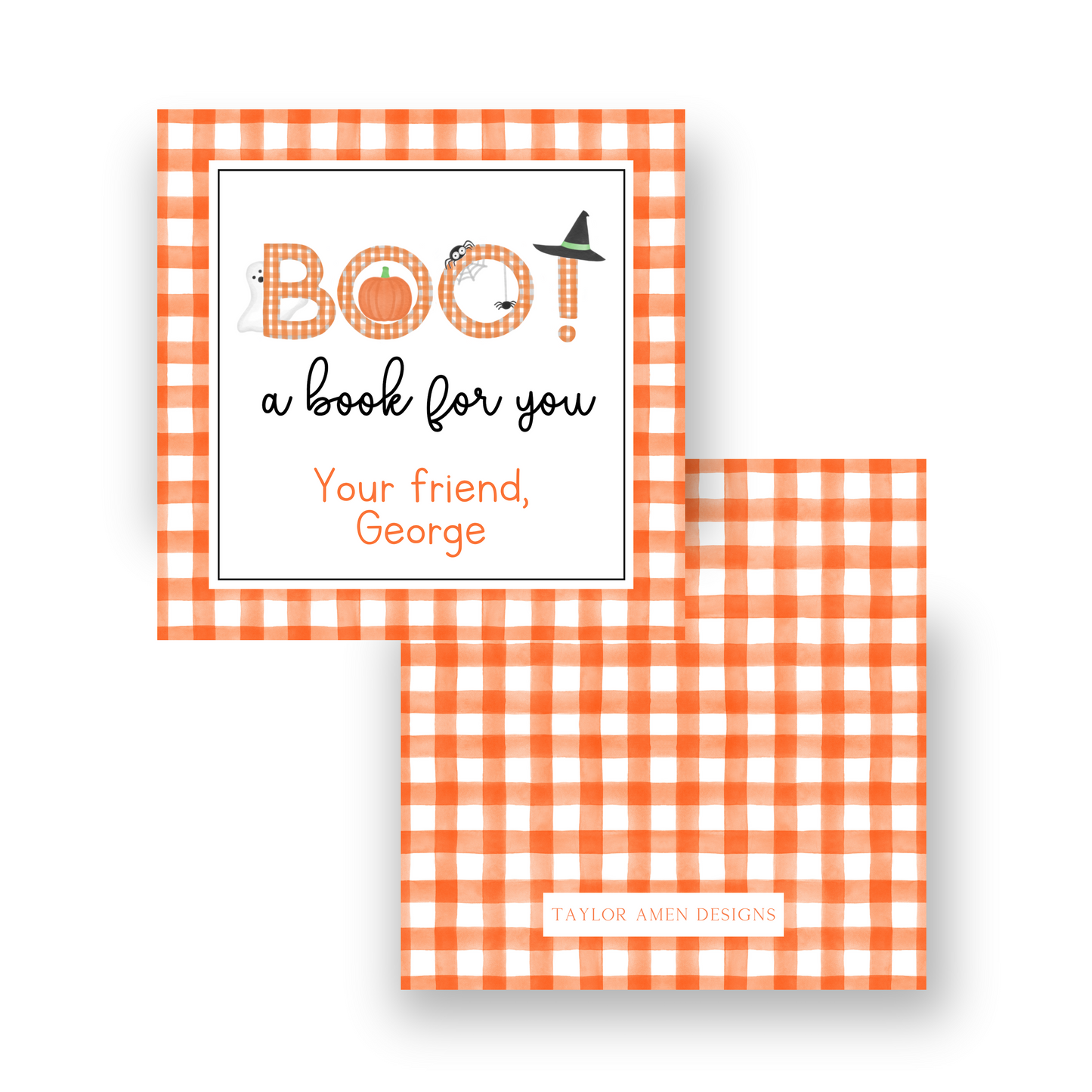 Book Halloween Tag (Orange)