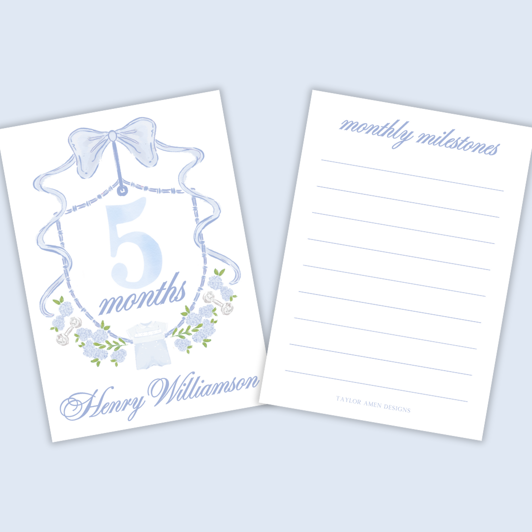 Classic Custom Milestone Cards-Boy