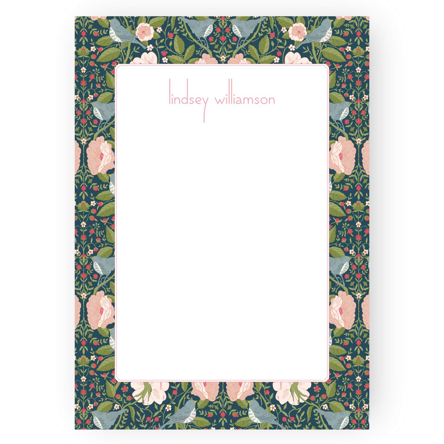 William Morris Inspired Spring Birds Notepad
