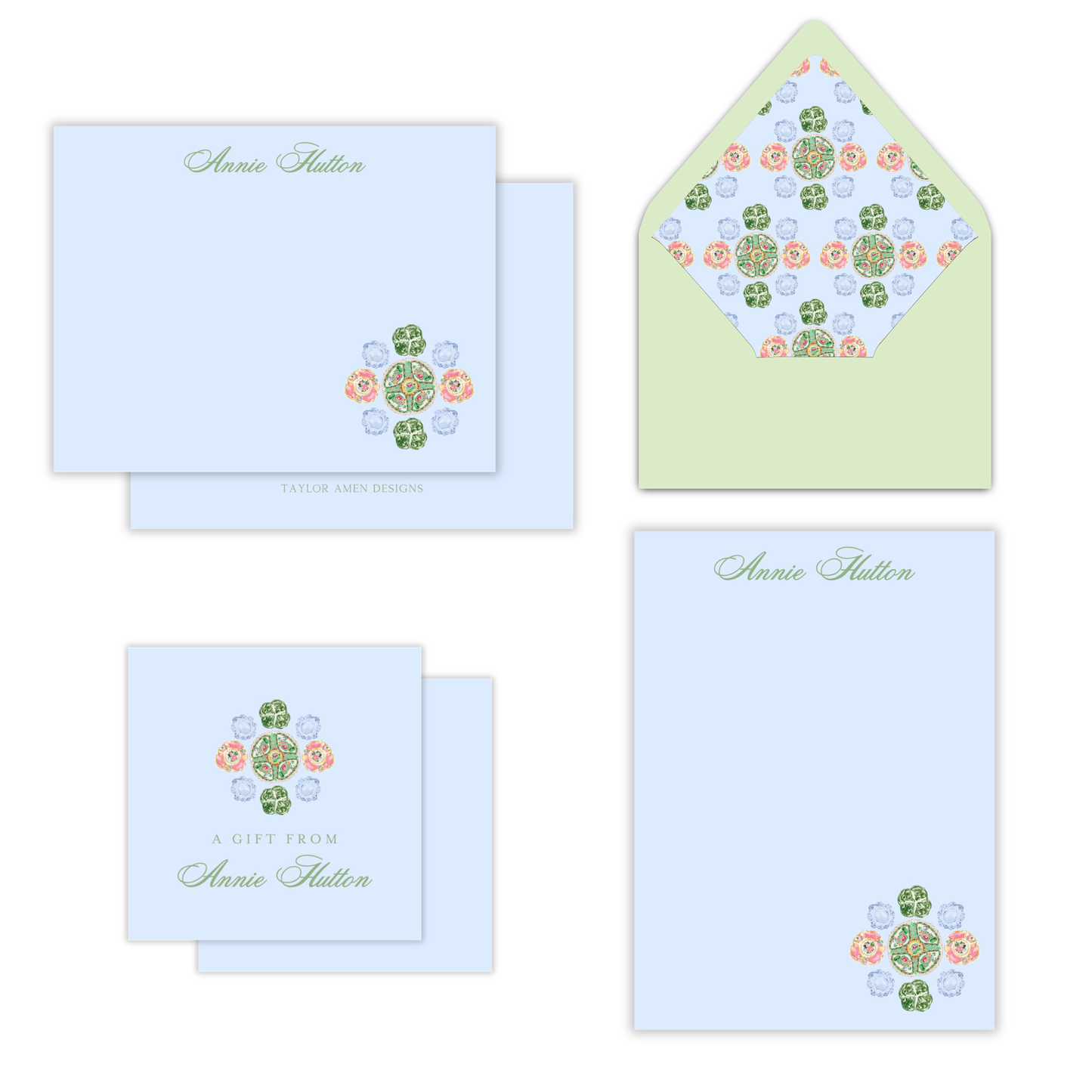 Petite Rose Medallion Summer in Color Stationery Set