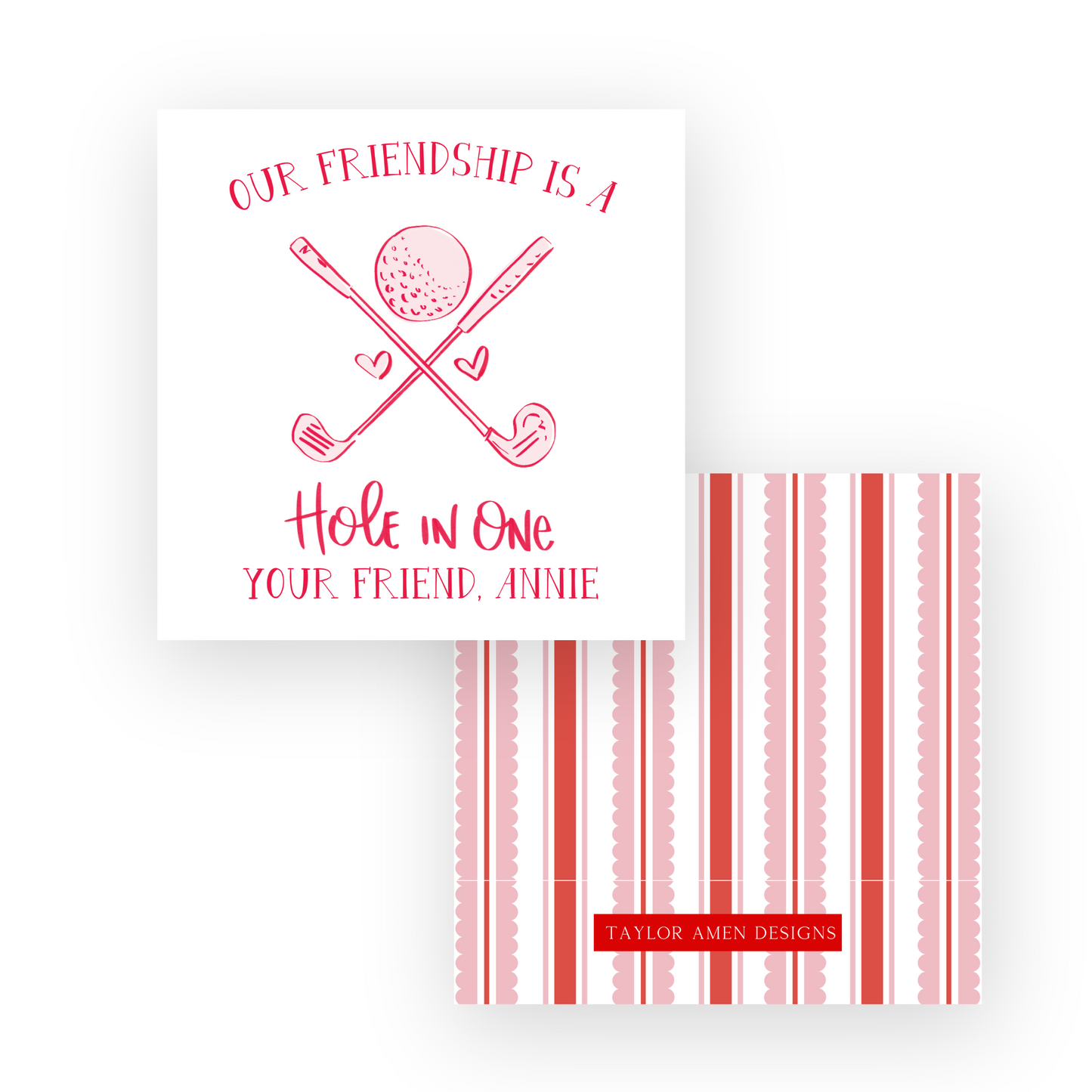 Golf Girl Hole in One Clubs Valentine