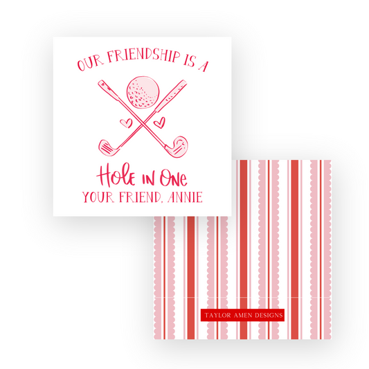 Golf Girl Hole in One Clubs Valentine