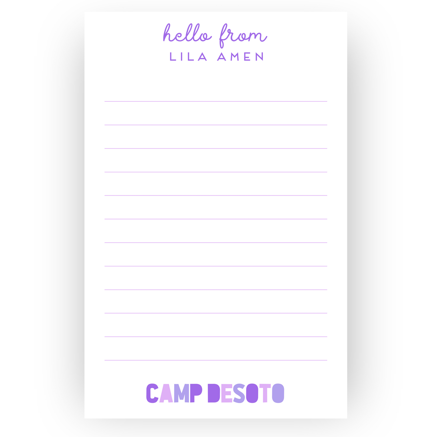 Lined Camp Notepad