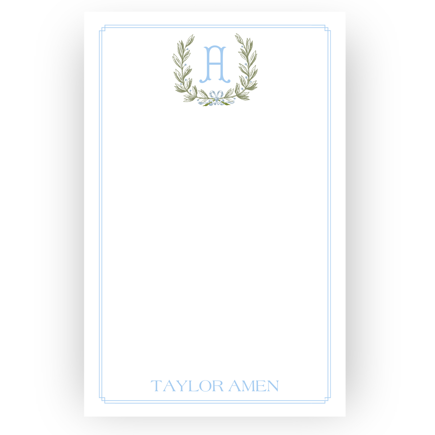Laurel Bow Crest Notepad