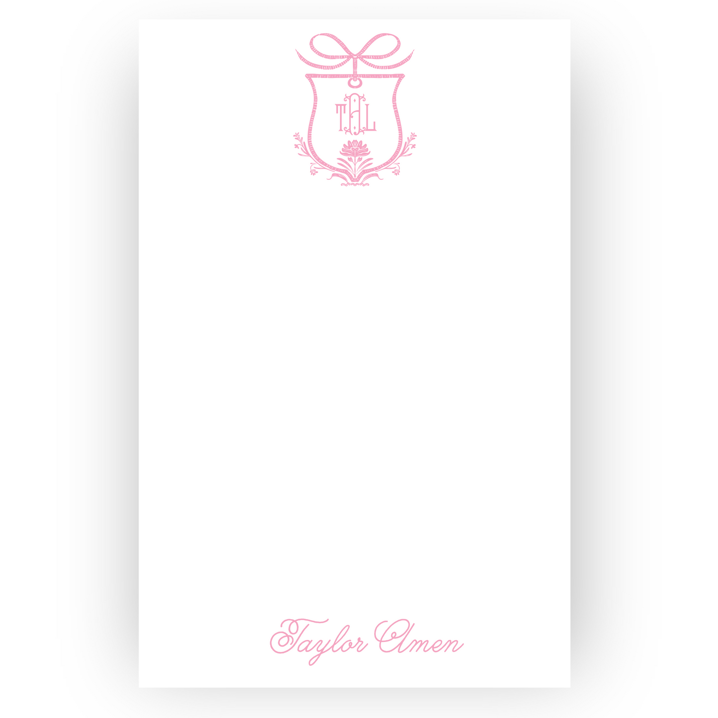 Pink Bow Block Notepad