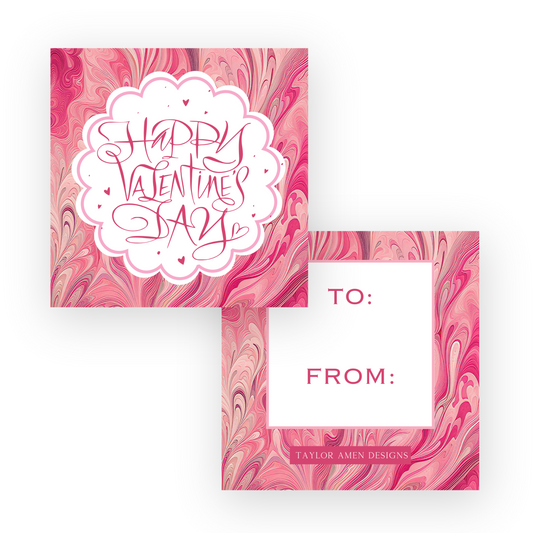 Happy Valentine's Day Marbled