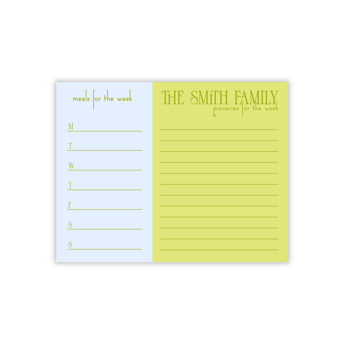 Grocery Meal Planning Jumbo Notepad