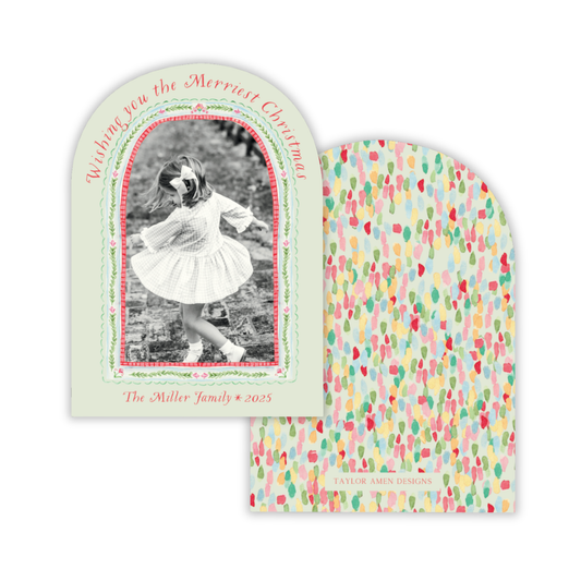 Colorful Christmas Arched Christmas Card