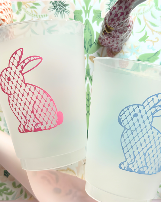 Sleeves of 10-Bunny Cups-Pink and Blue