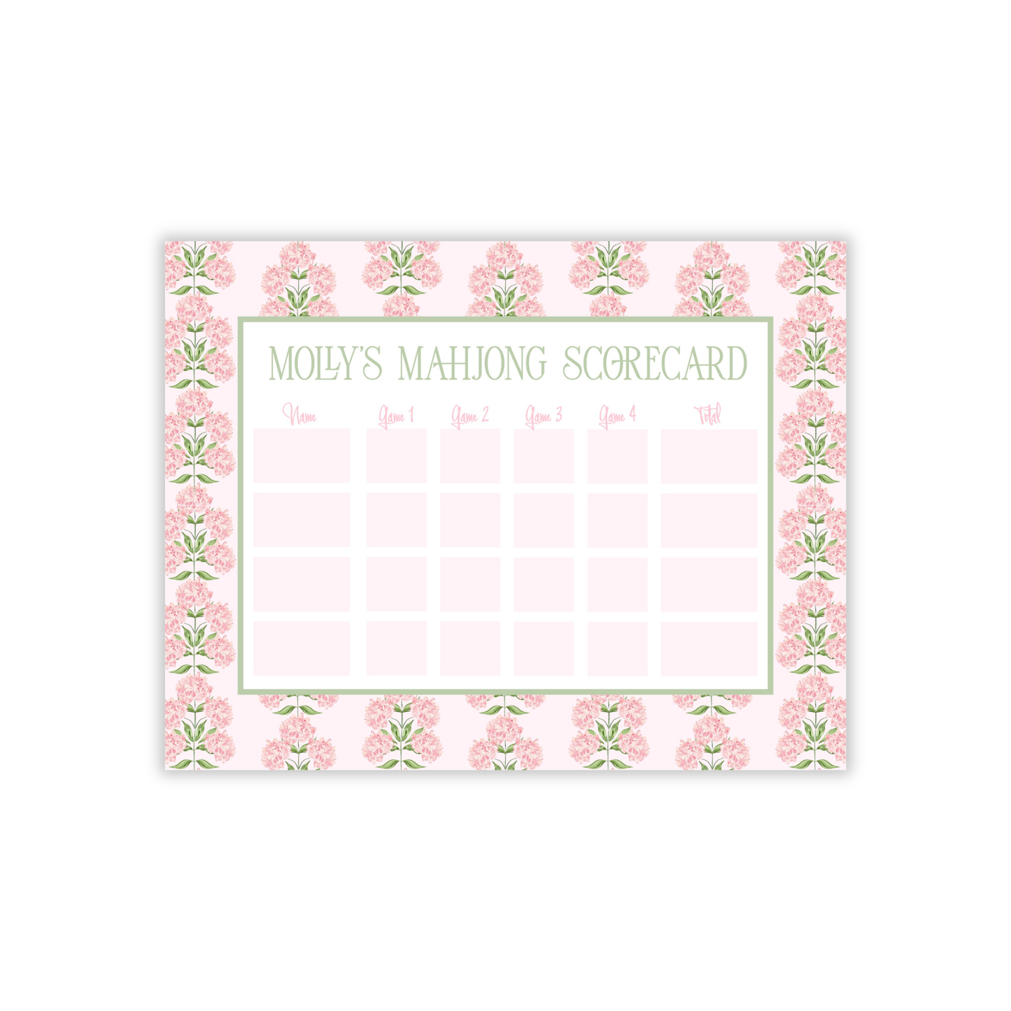 Hydrangeas in Bloom Large Mahjong Scoring Notepad-Mother's Day