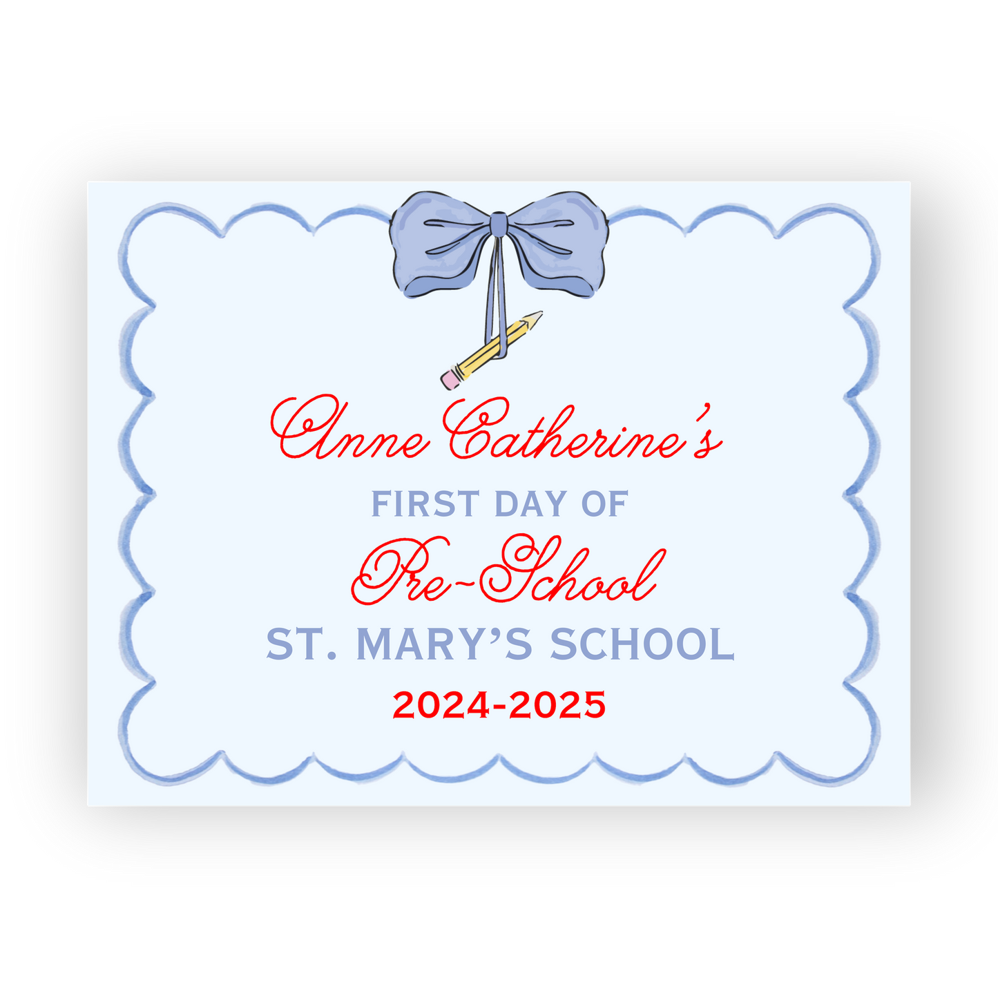 Bows and Waves School Sign