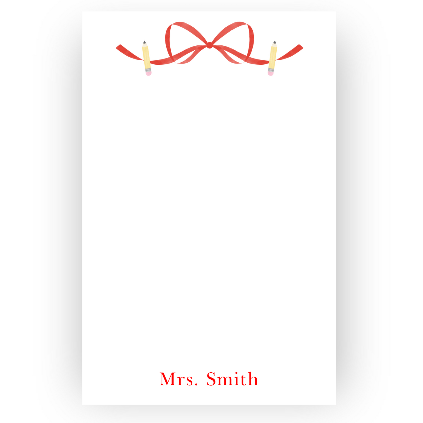 Ribbon Pencil Teacher School Notepad