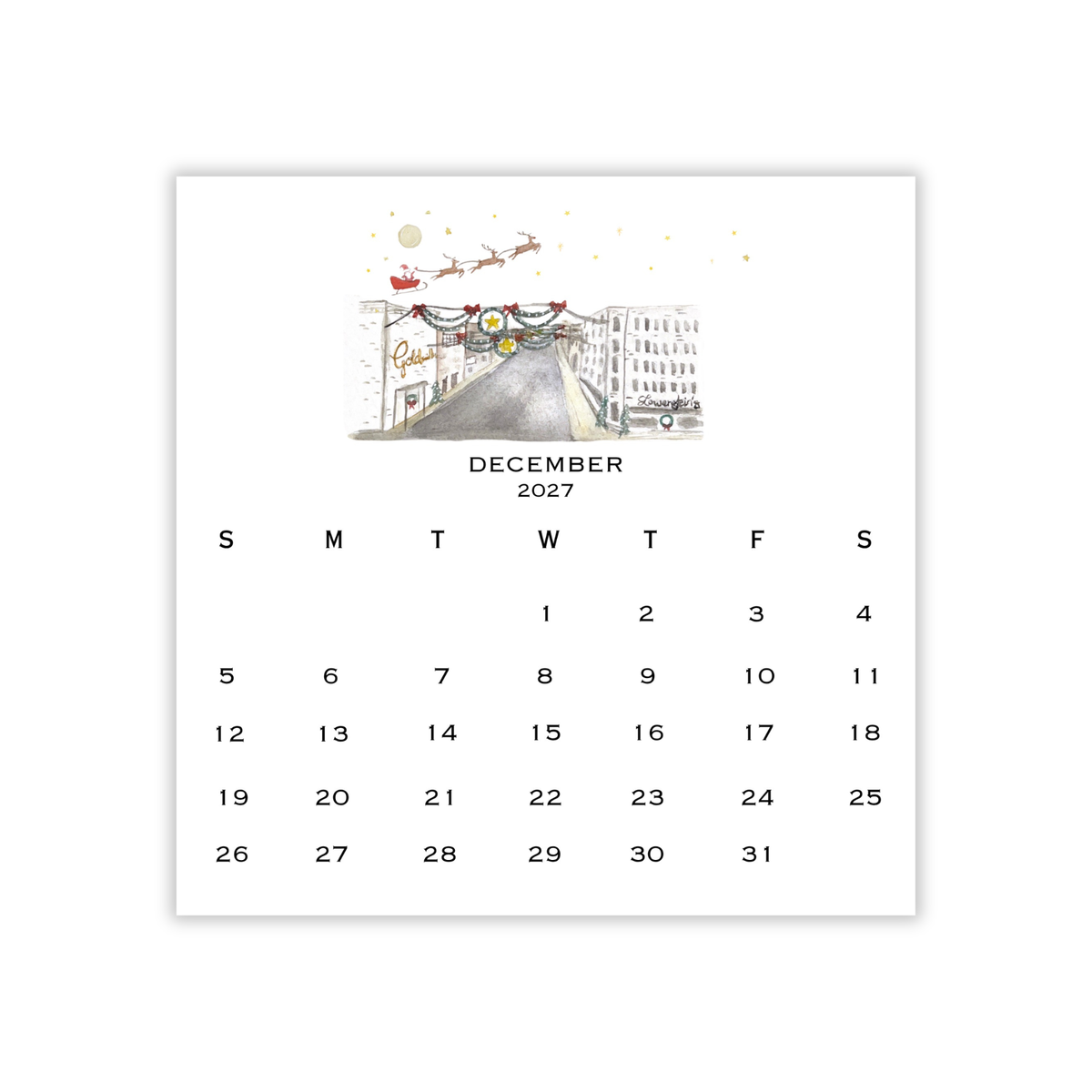2027 Memphis Retro Calendar