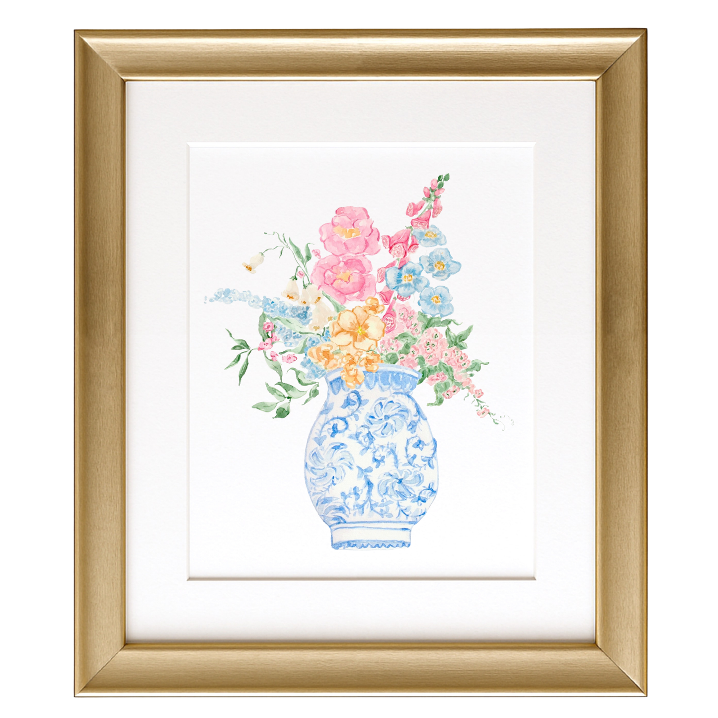 Porcelain and Petals Watercolor Print