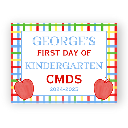 Primary Gingham School Sign