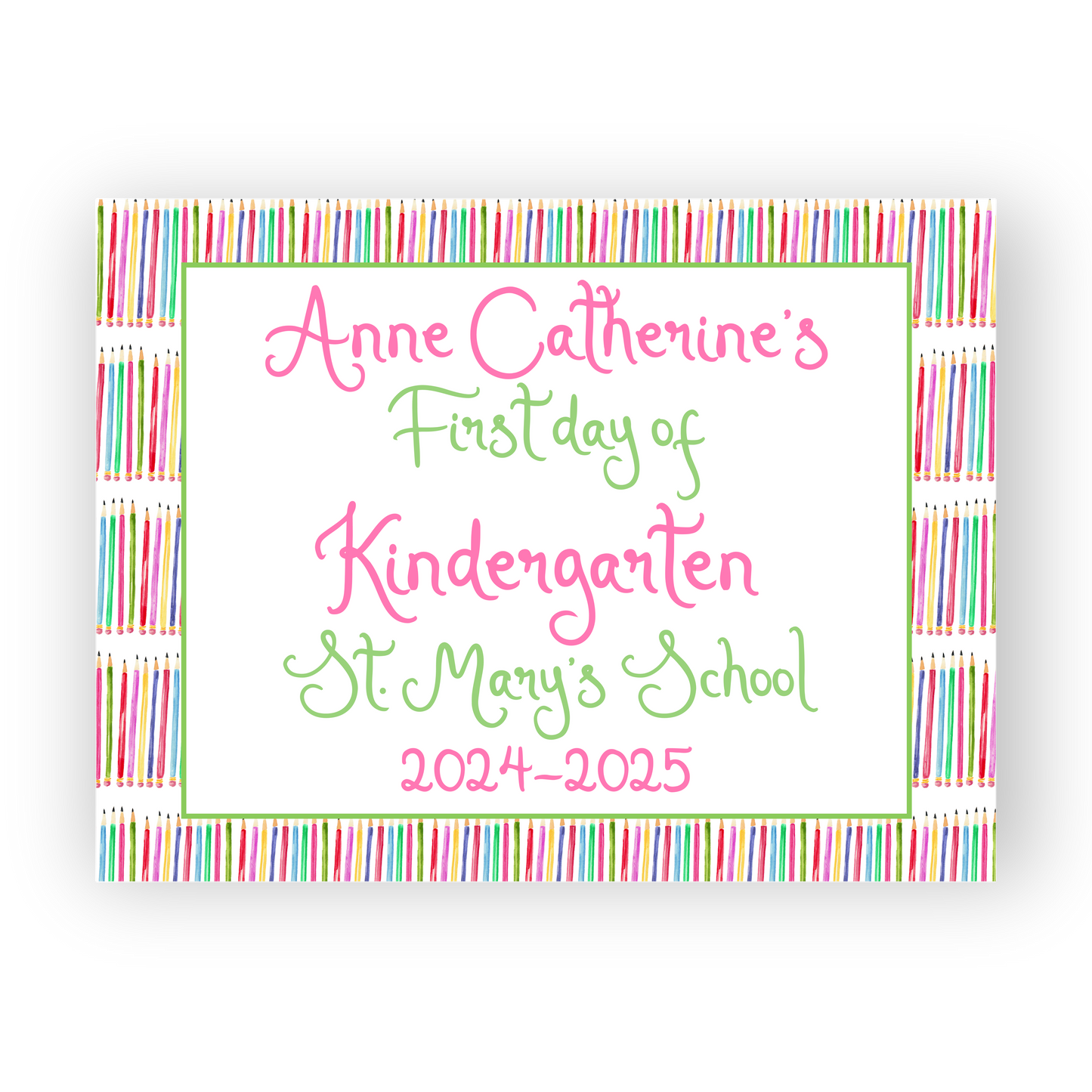 Multi-Colored Pencils School Sign