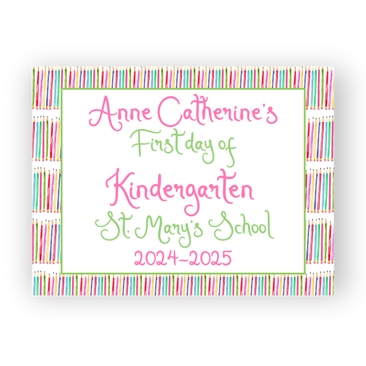 School Pattern One School Sign