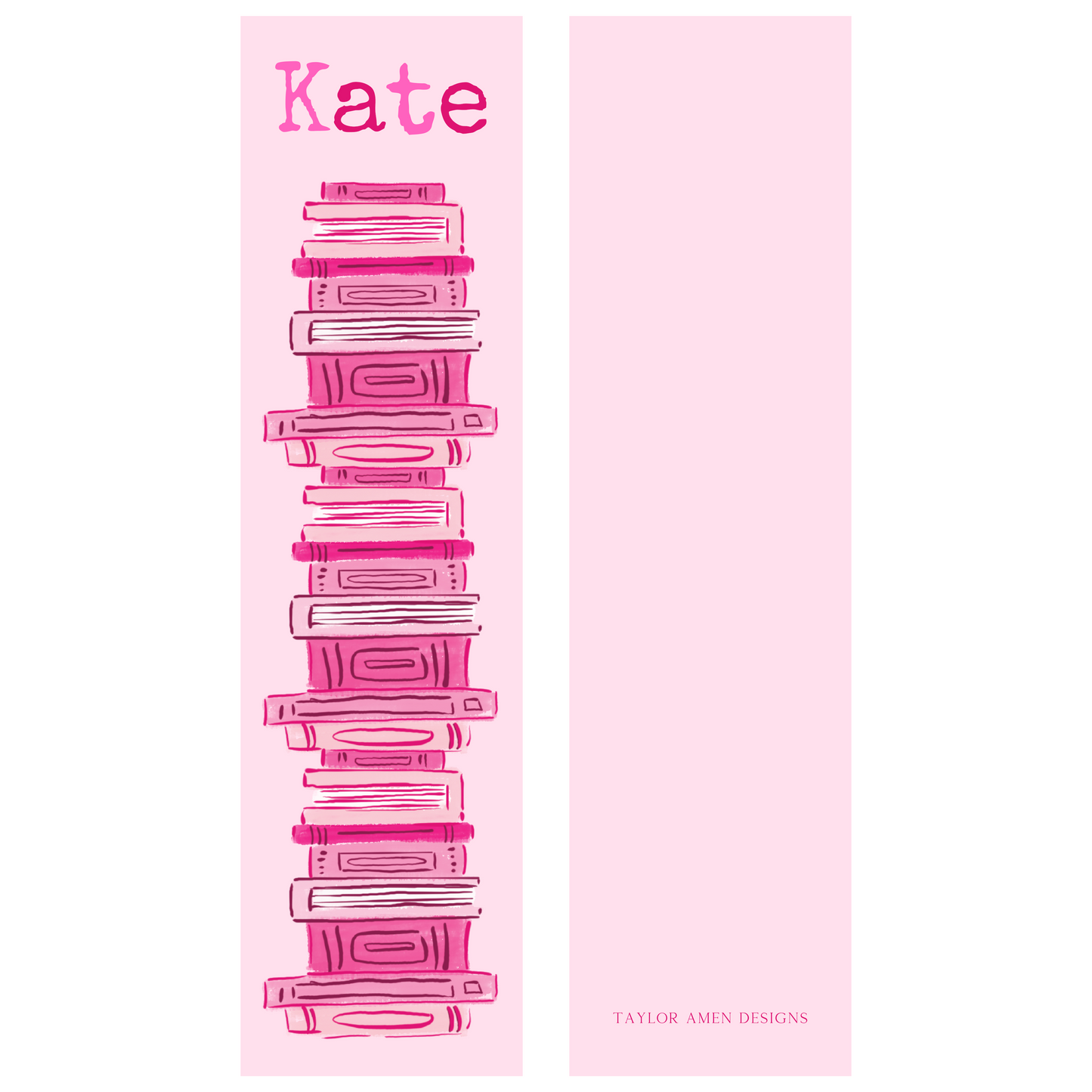 Pink Books Bookmark