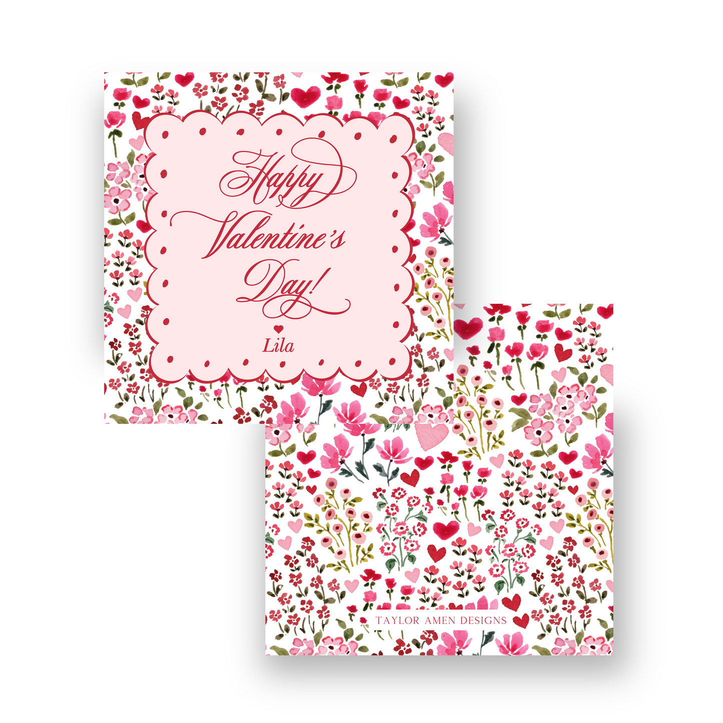 Ditsy Floral Valentine Tag