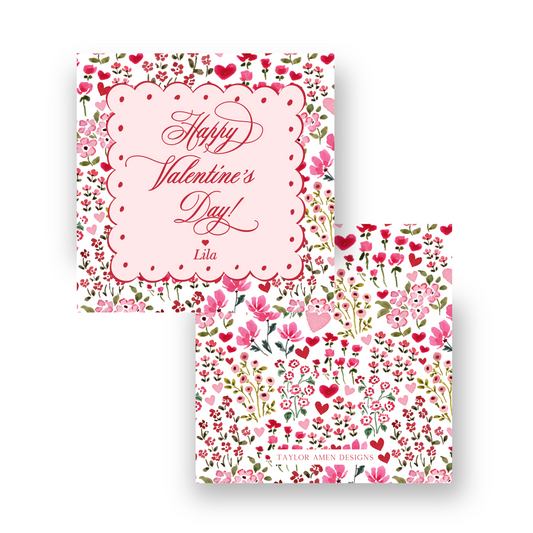 Ditsy Floral Valentine Tag