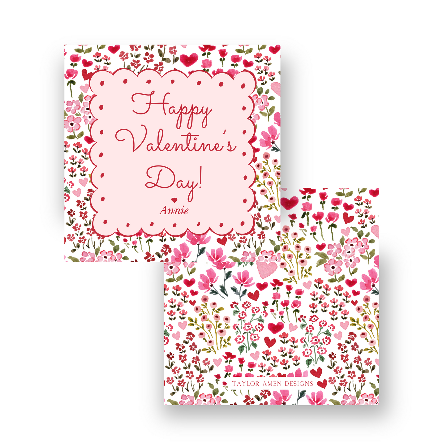Ditsy Floral Valentine Tag