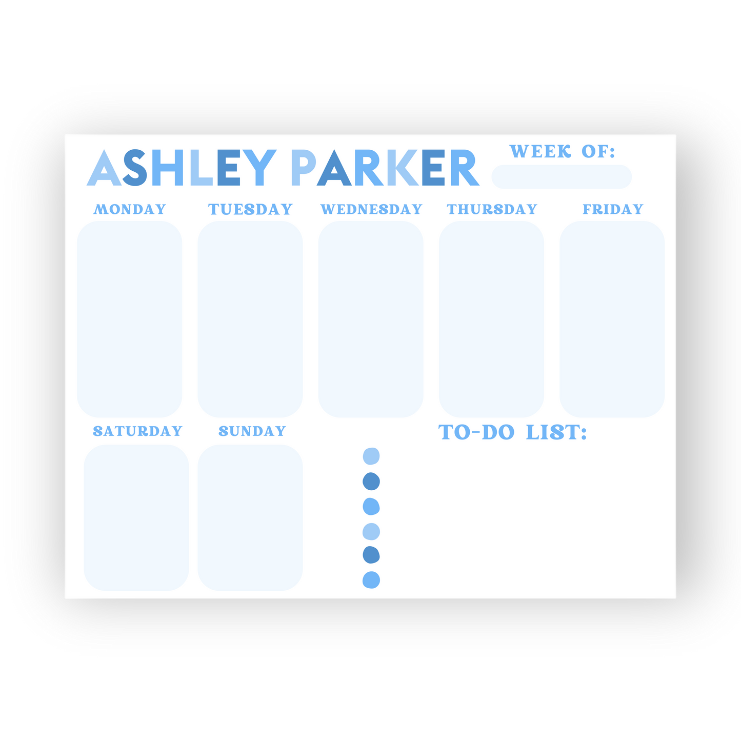 Weekly To-Do Teacher School Notepad Large