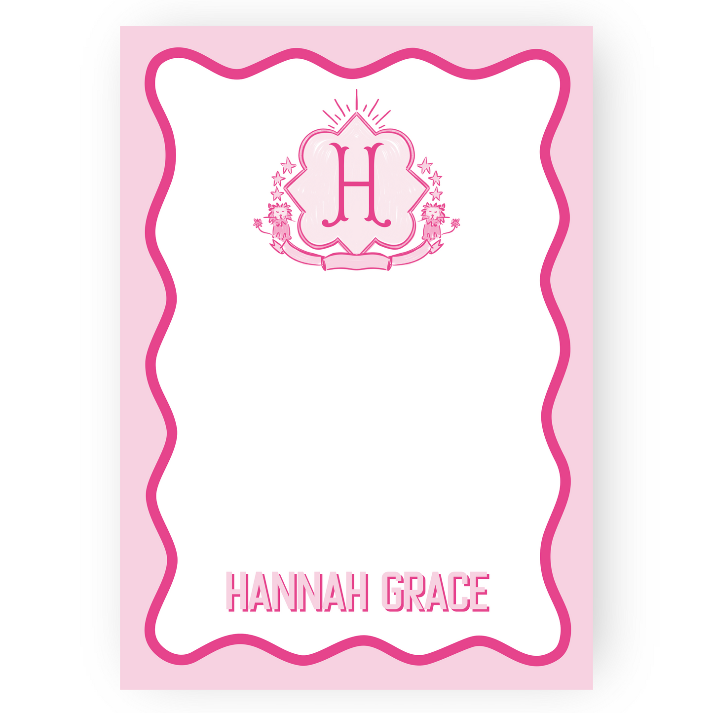 Wavy Sorority Crest Notepad