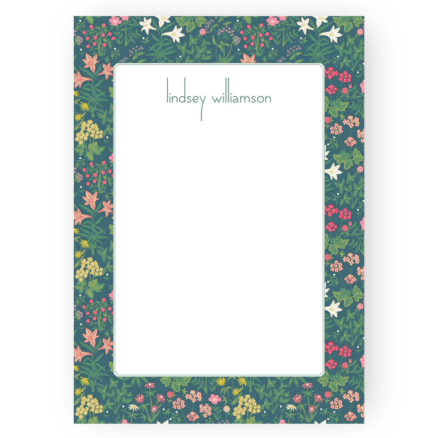 William Morris Inspired Wild Flower Notepad
