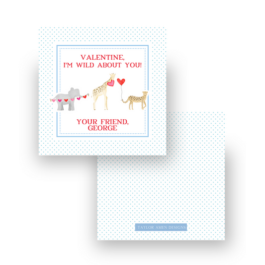 Wild About You Animals Blue Valentine