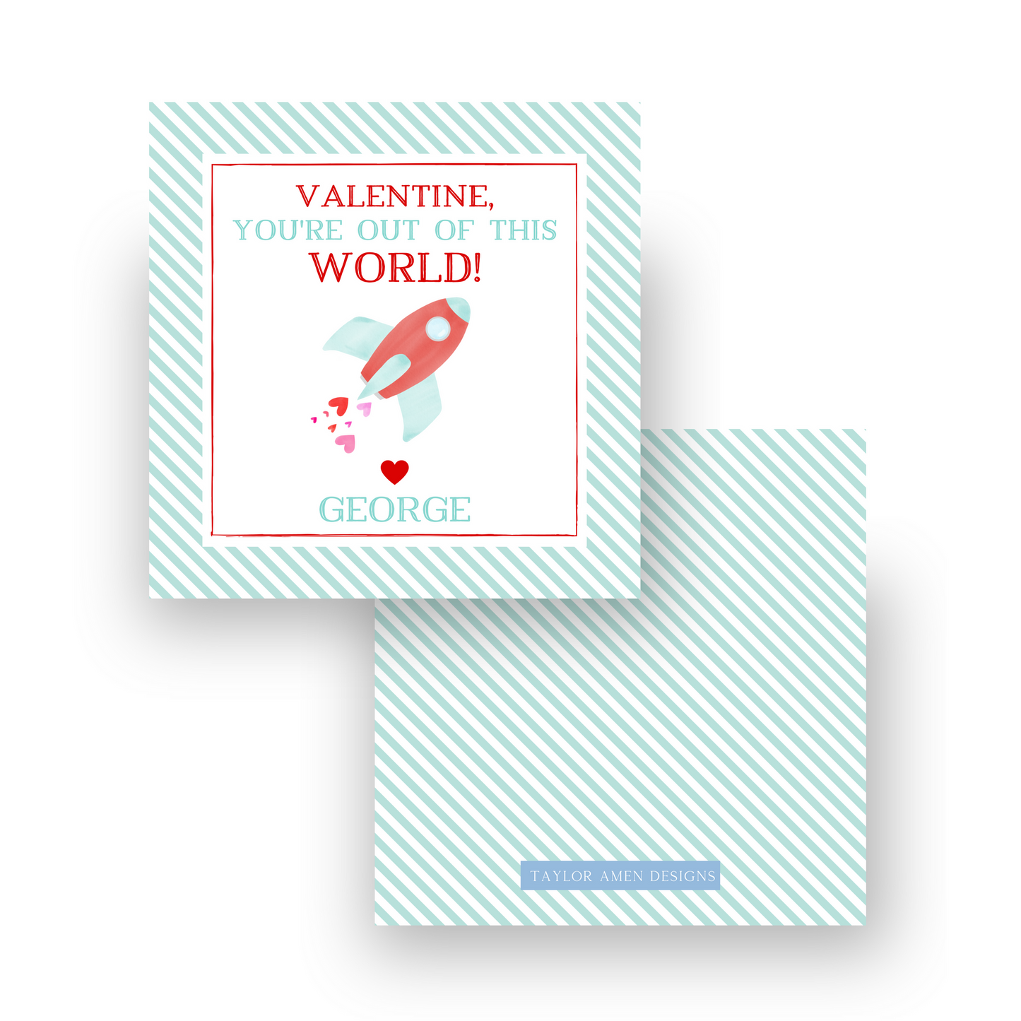 Out of This World Rocket Ship Valentine