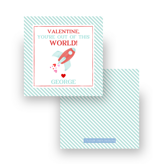 Out of This World Rocket Ship Valentine