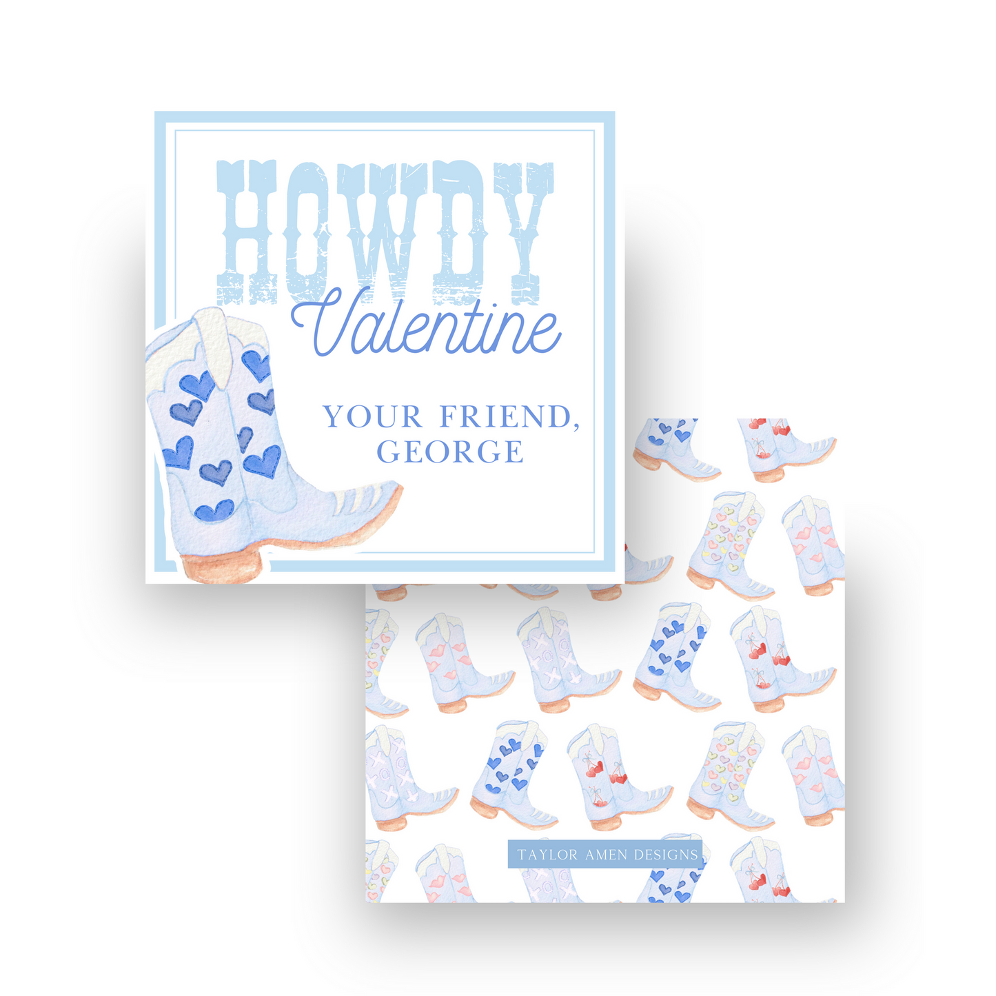 Howdy Partner Cowboy Blue Valentine