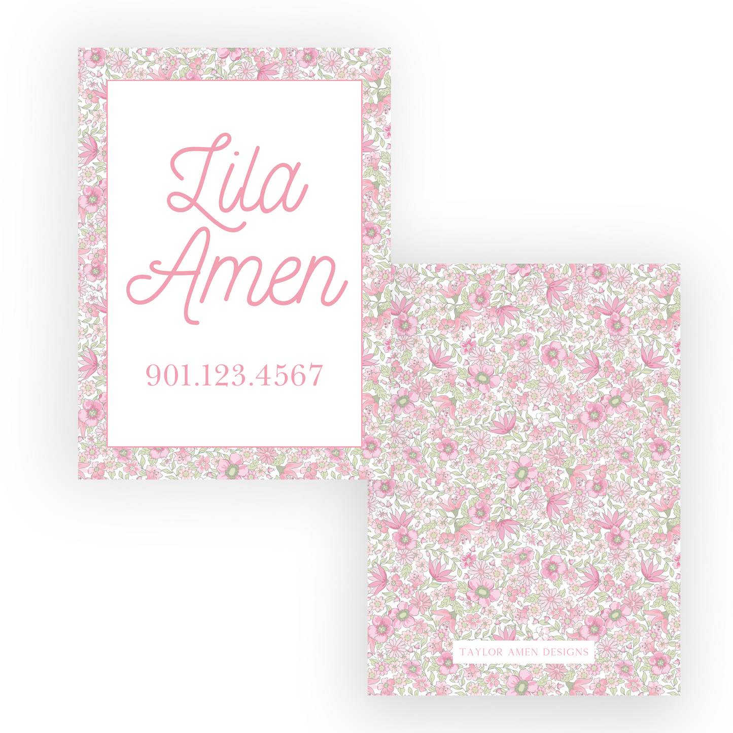Rose Floral Luggage Tag