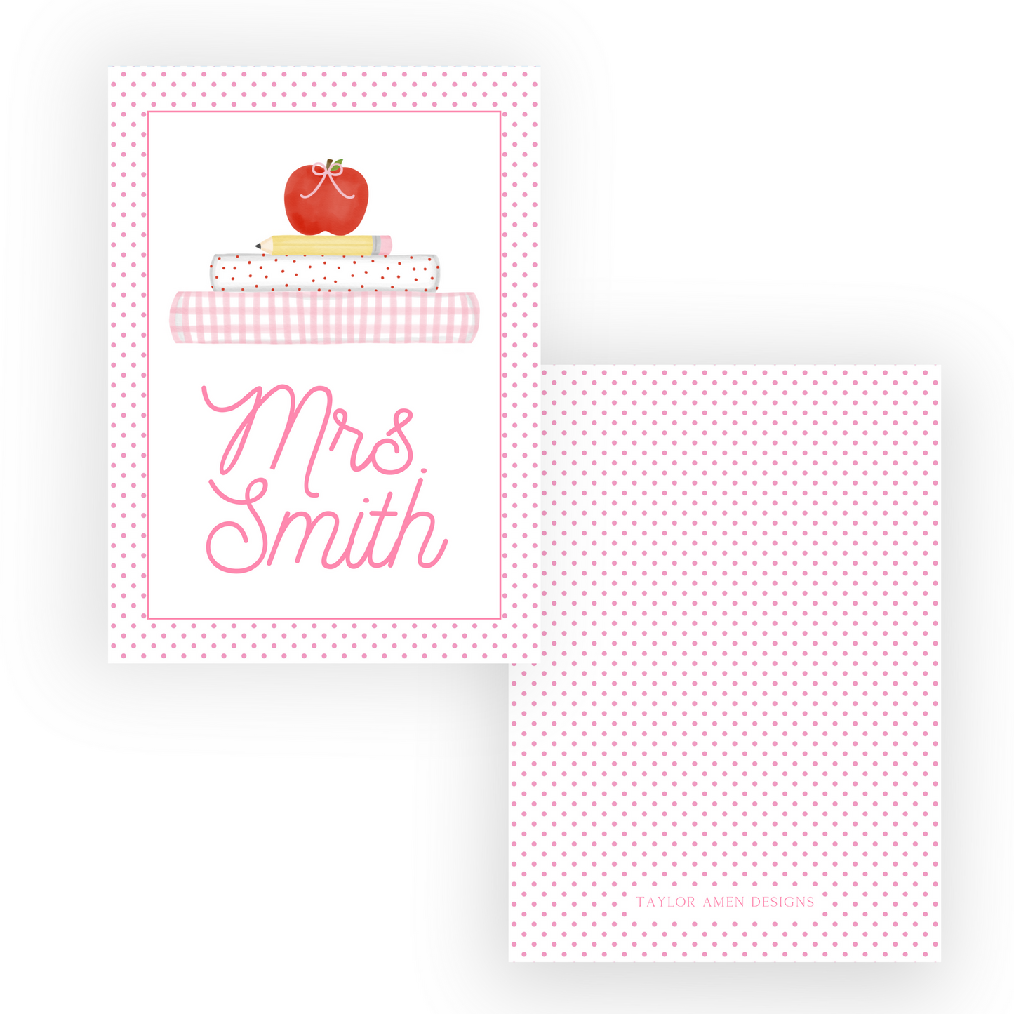 Pink Teacher Luggage Tag