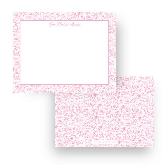 Pink Wildflower Stationery