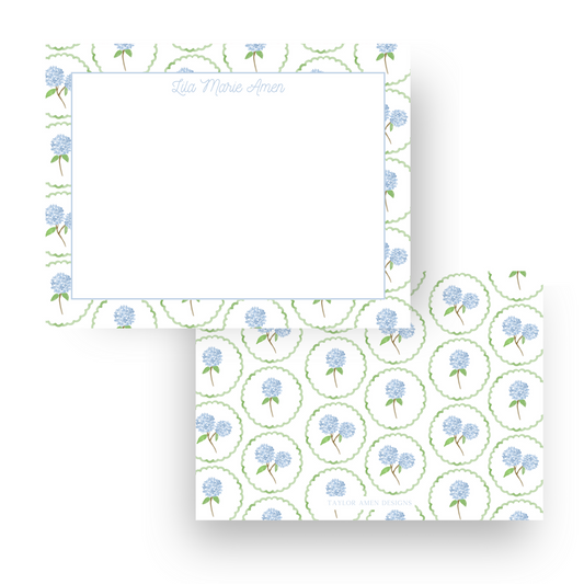 Blue Watercolor Hydrangea Stationery