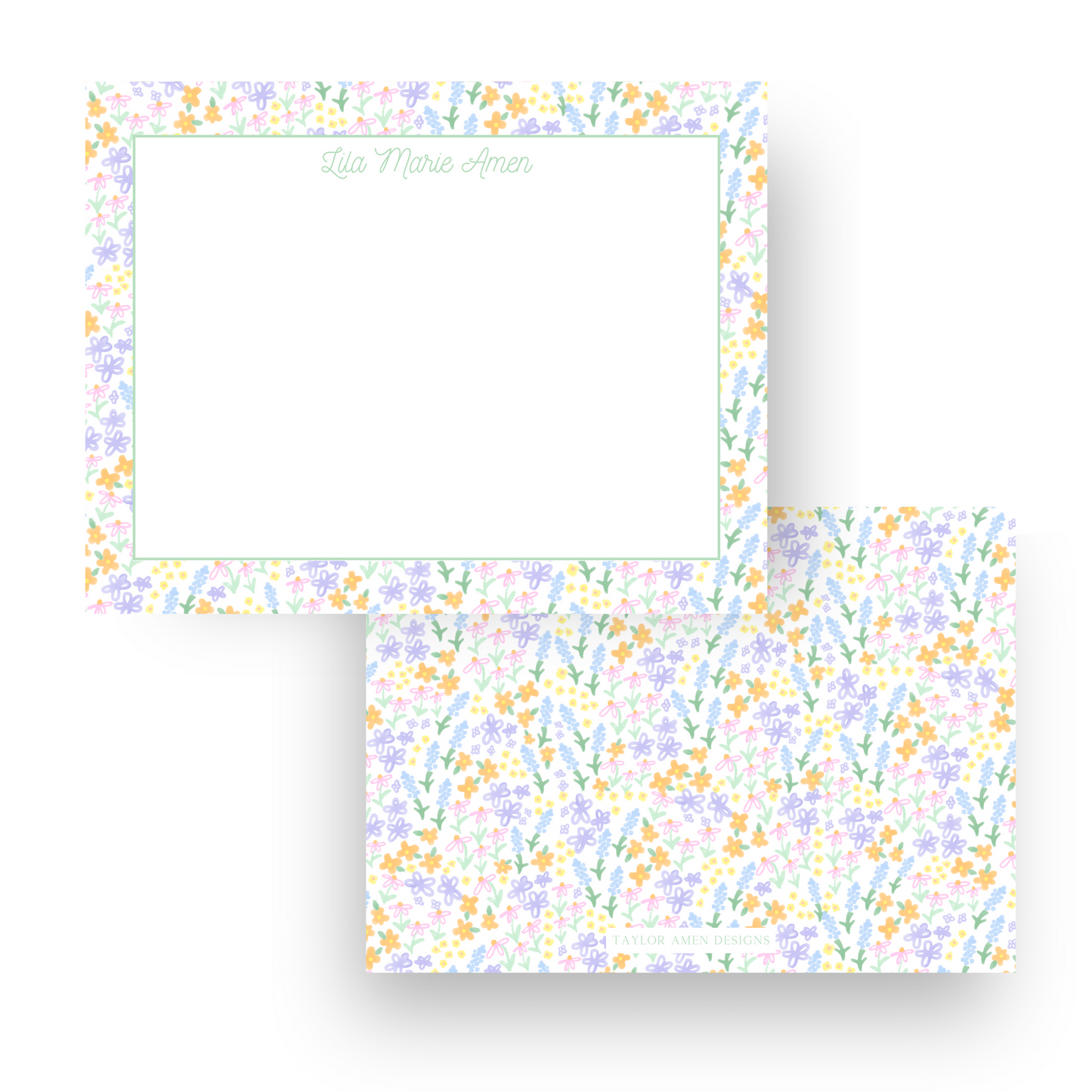 Multi-Colored Pastel Floral Stationery