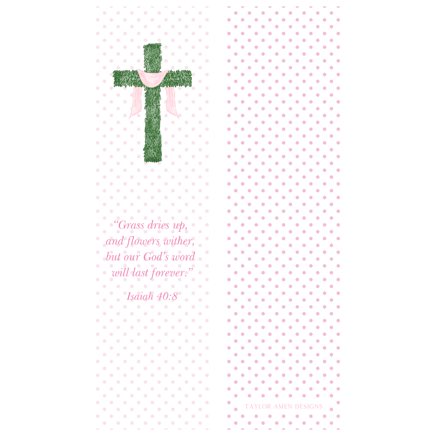 Pink Cross Bookmark
