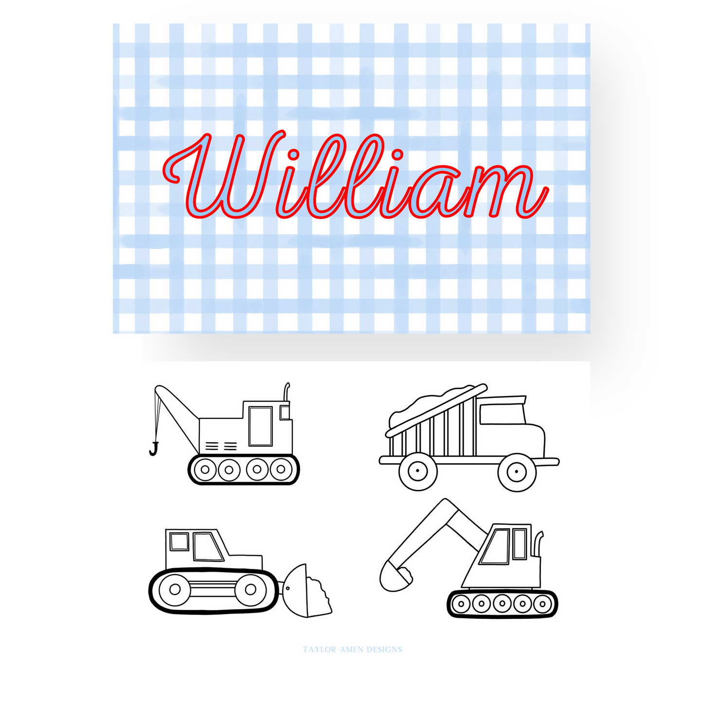 Blue Gingham Placemat