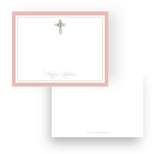 Floral Watercolor Cross Stationery